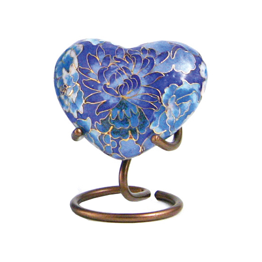 Floral Blue Elite Heart Keepsake