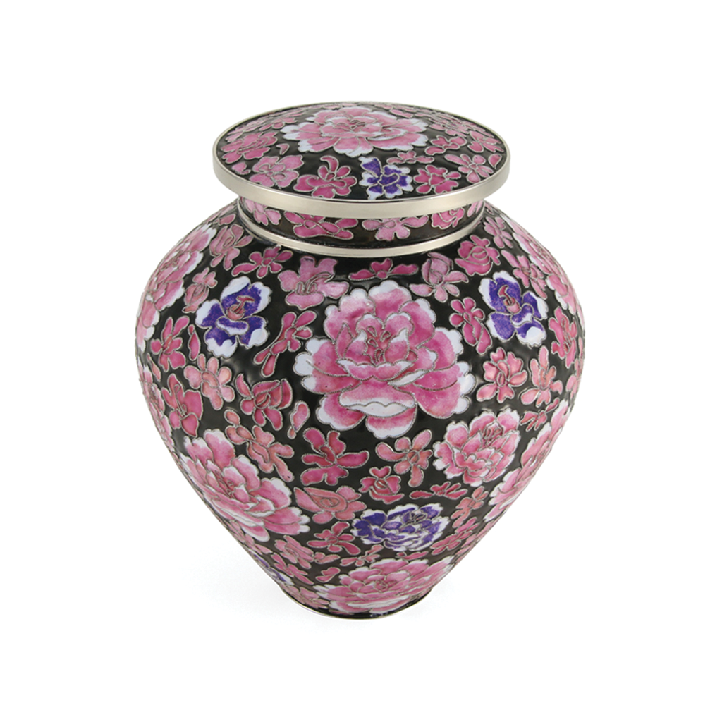 Filigree Cloisonne Floral Pink Urn