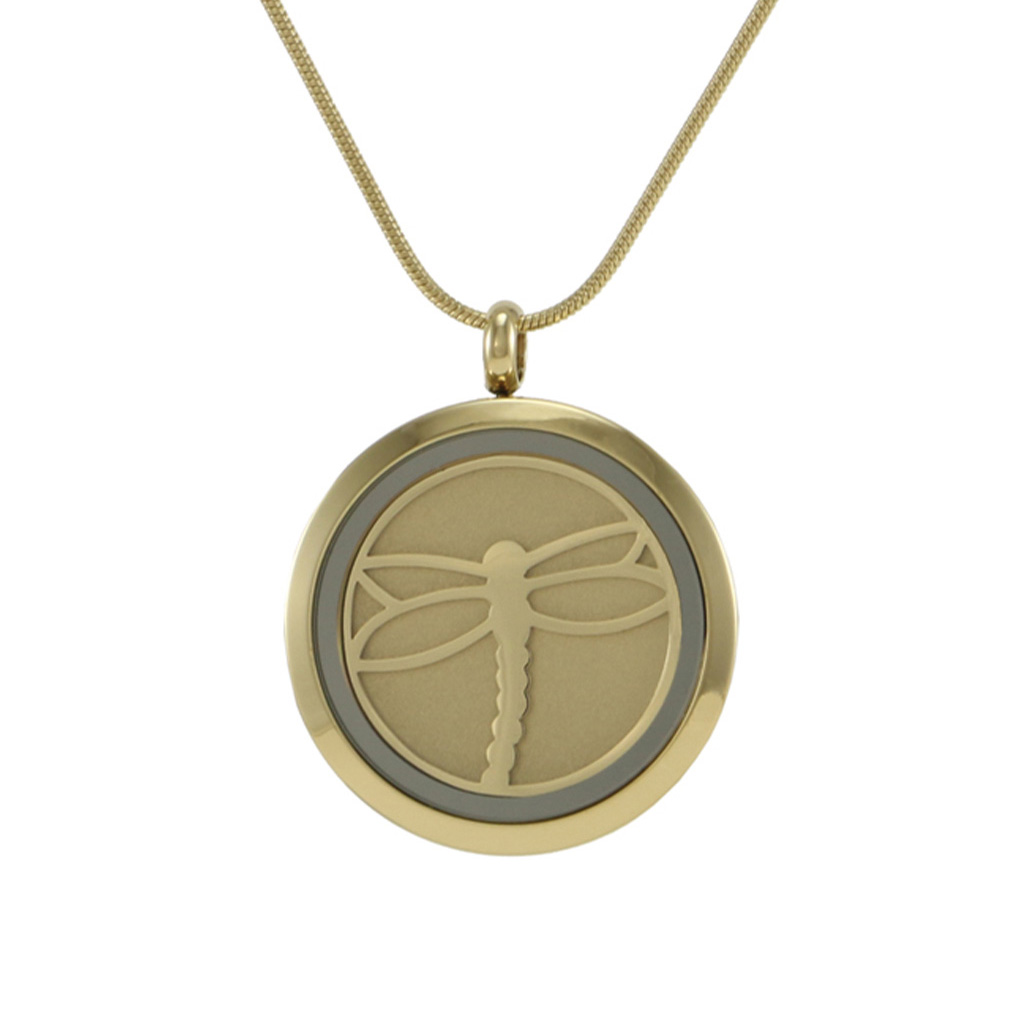 Round Pendant - Bronze Dragonfly