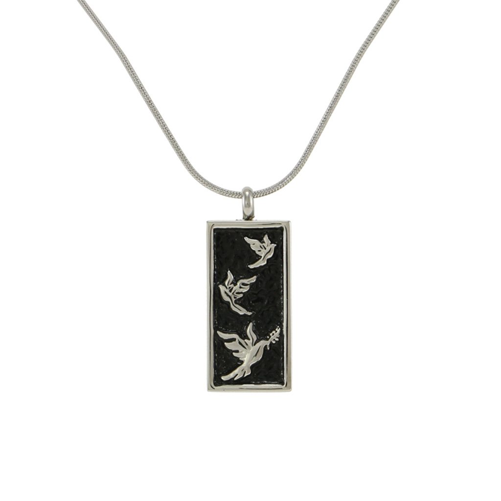 Embossed Doves Pewter Necklace