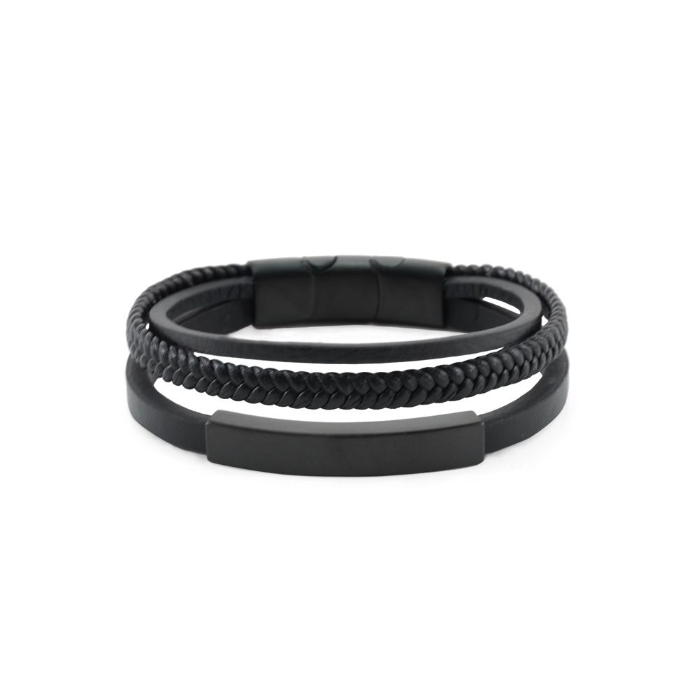 Onyx Black Triple Band Bracelet