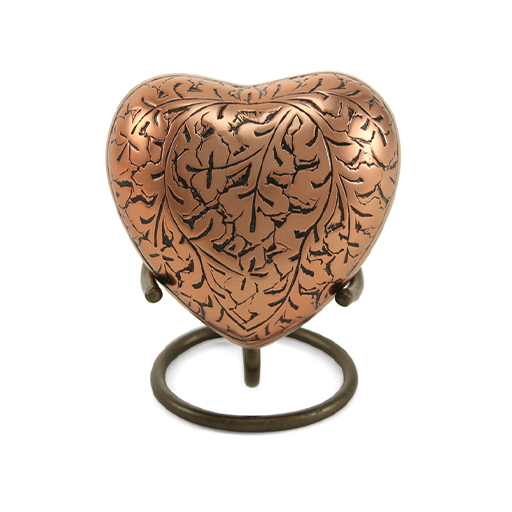 [URN-2804H] Copper Oak Heart Keepsake