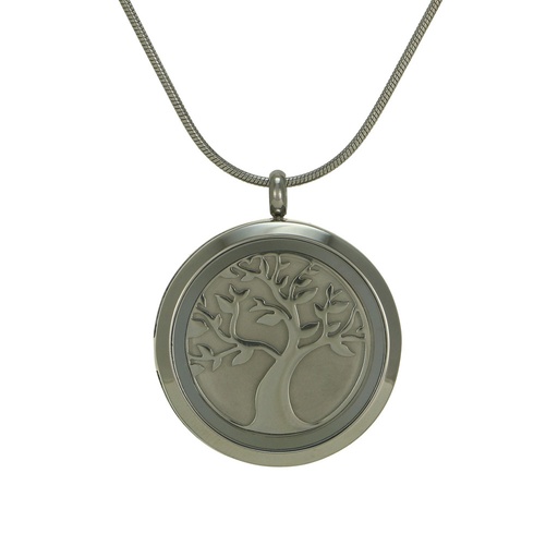 [URN-J5071] Round Pendant - Pewter Tree