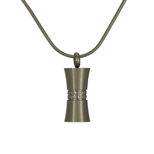 [URN-J5101] Hourglass Pewter Necklace