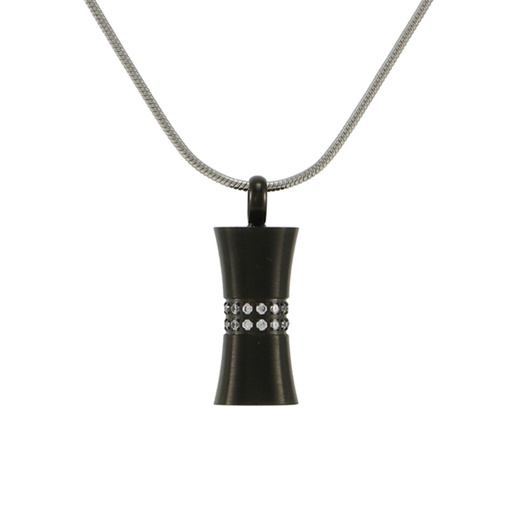 [URN-J5103] Hourglass Onyx Necklace