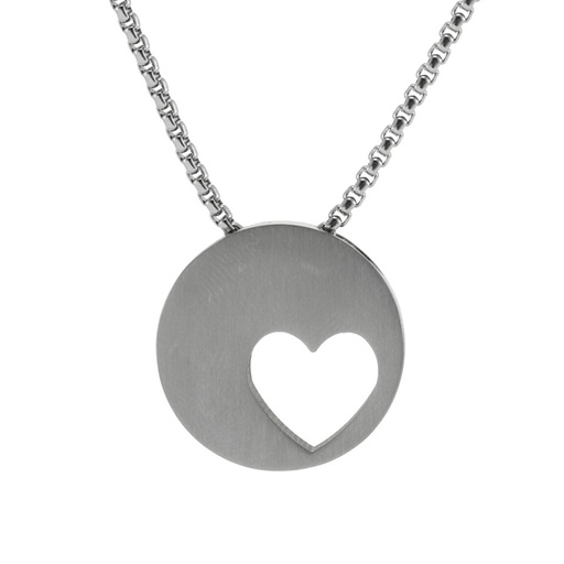 [URN-J5141] Eternity Heart Pewter Necklace