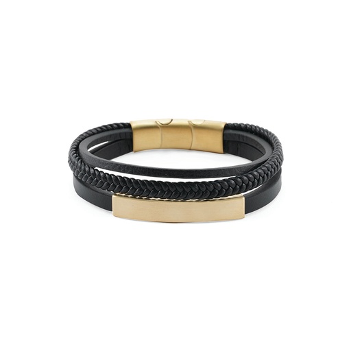 [URN-J5205] Bronze Black Triple Band Bracelet