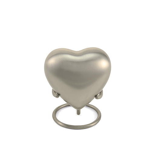 [URN-ML B-1002H] Pewter Heart Keepsake with Stand